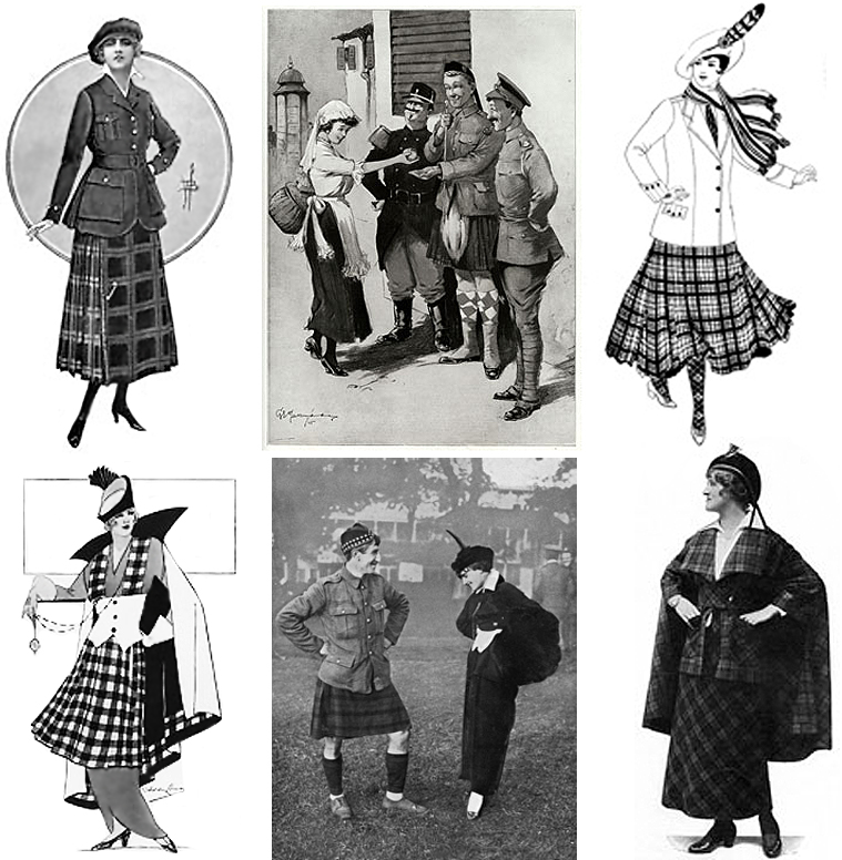 French fashions were influenced by kilted soldiers during WWI