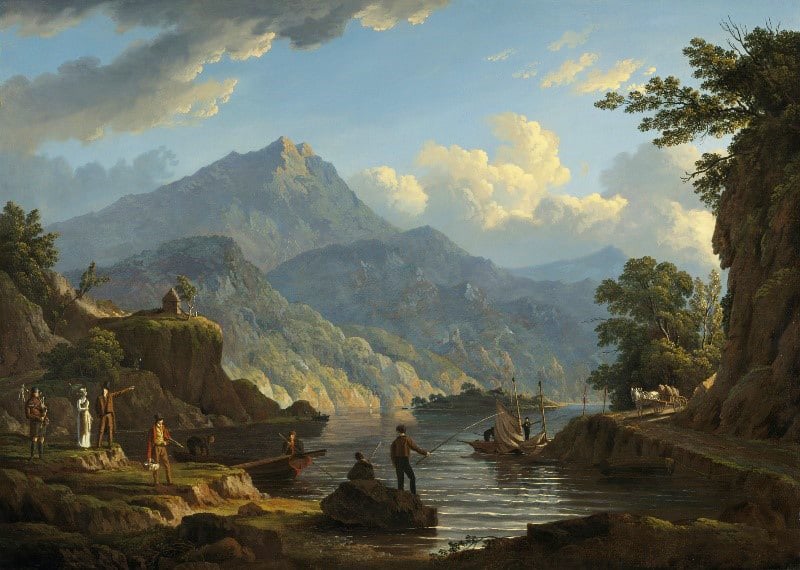 an idylic view of simple pleasures on a lich - note the bagpiper