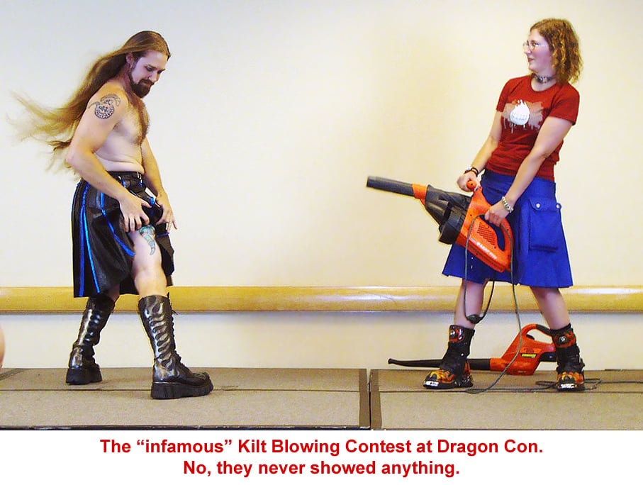 Kilt Blowing Contest at DragonCon - Flirty Fun!