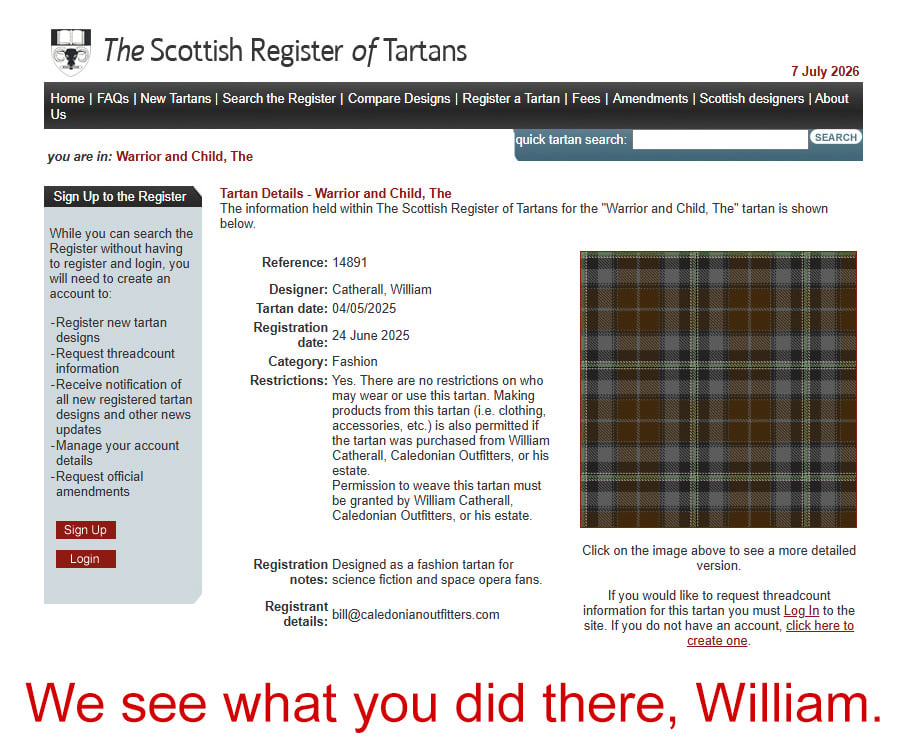 a tartan for the mandalorian?