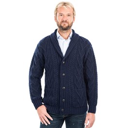 【日本産】 Button Knit Cable Up Kilts USA | Navy - Cardigan Irish トップス