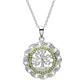 Sterling Silver Tree of Life w/ CZ Pendant Necklace | USA Kilts