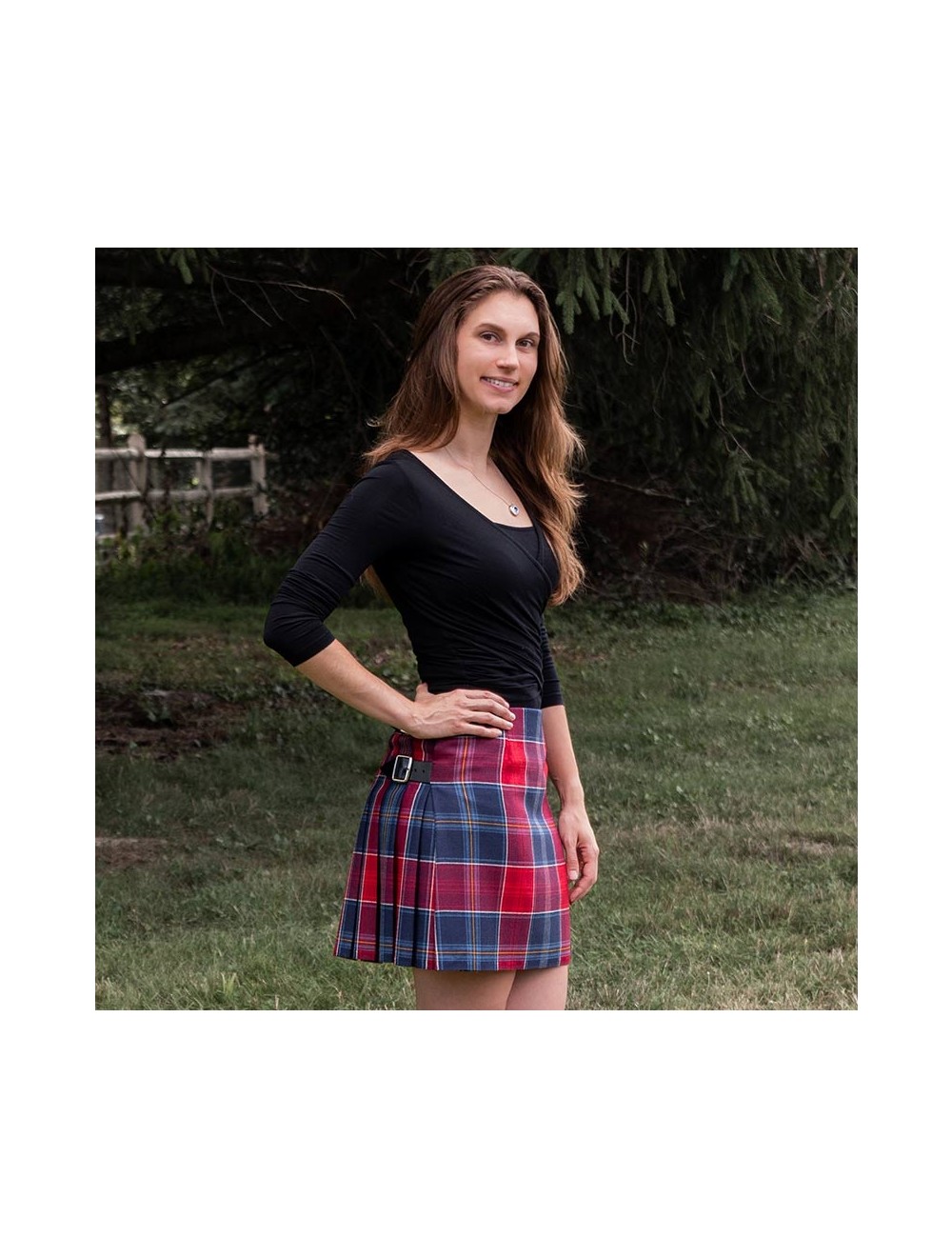 Mini kilt skirt top