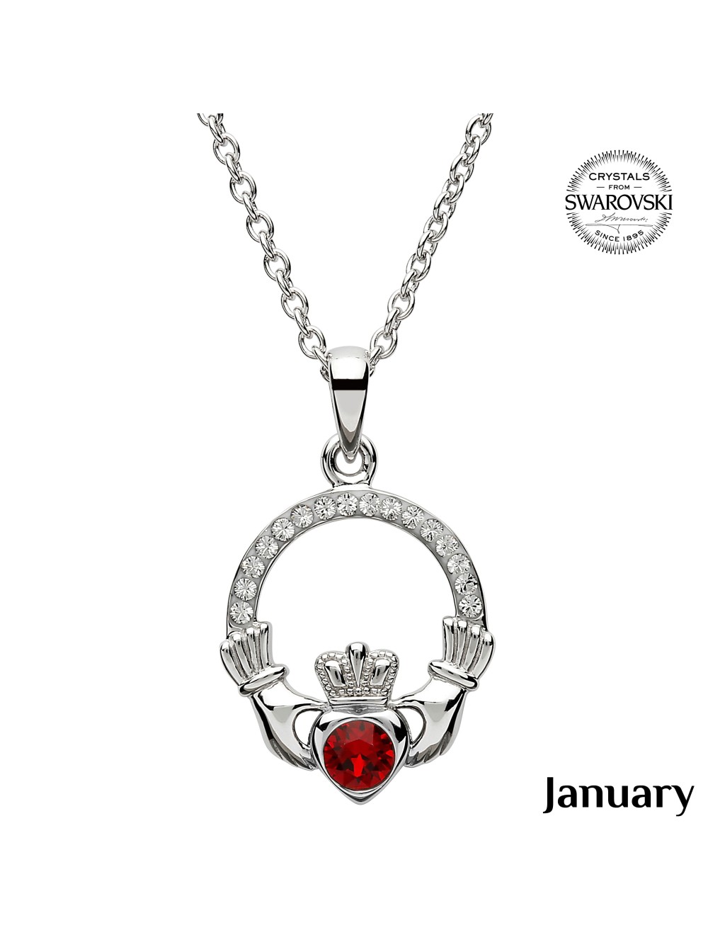Silver claddagh necklace on sale