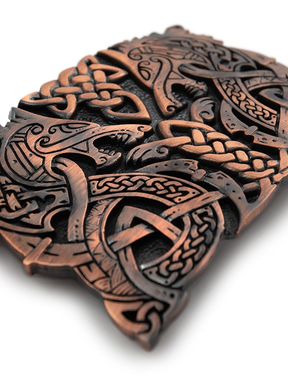 Chocolate Bronze Fenrir Wolf Kilt Belt Buckle
