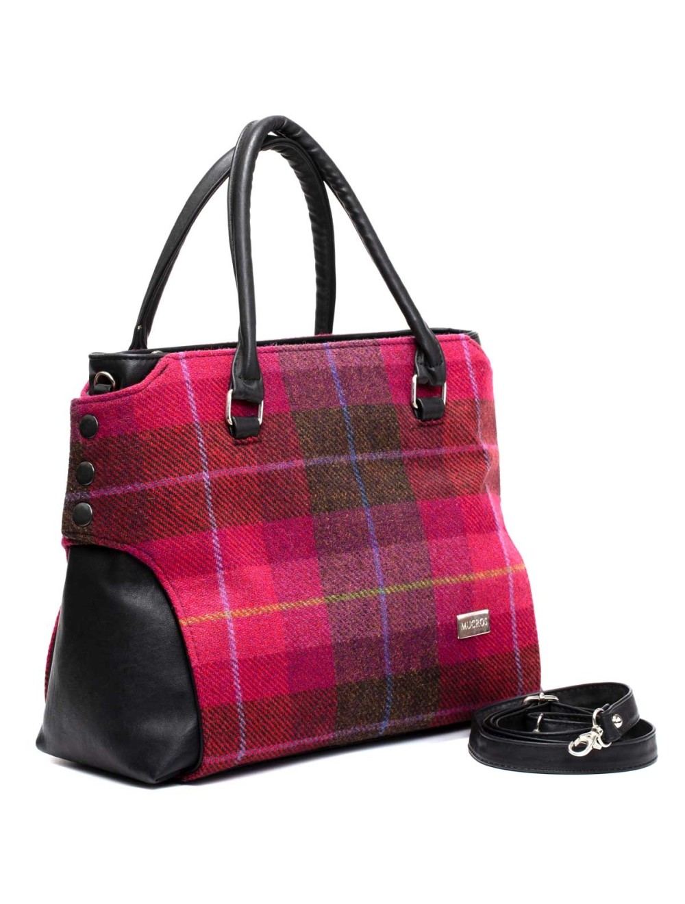 Pink plaid purse deals