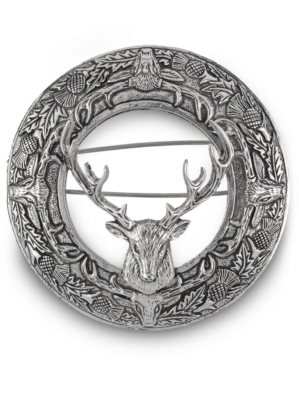 Stag Head Plaid Brooch Kilt Accessories USA Kilts USA Kilts