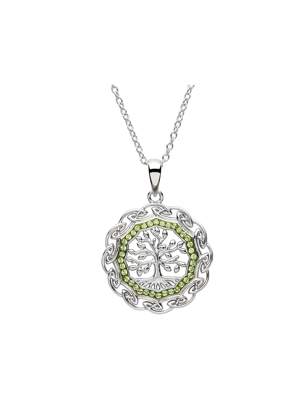 Sterling Silver Tree of Life w CZ Pendant Necklace USA Kilts