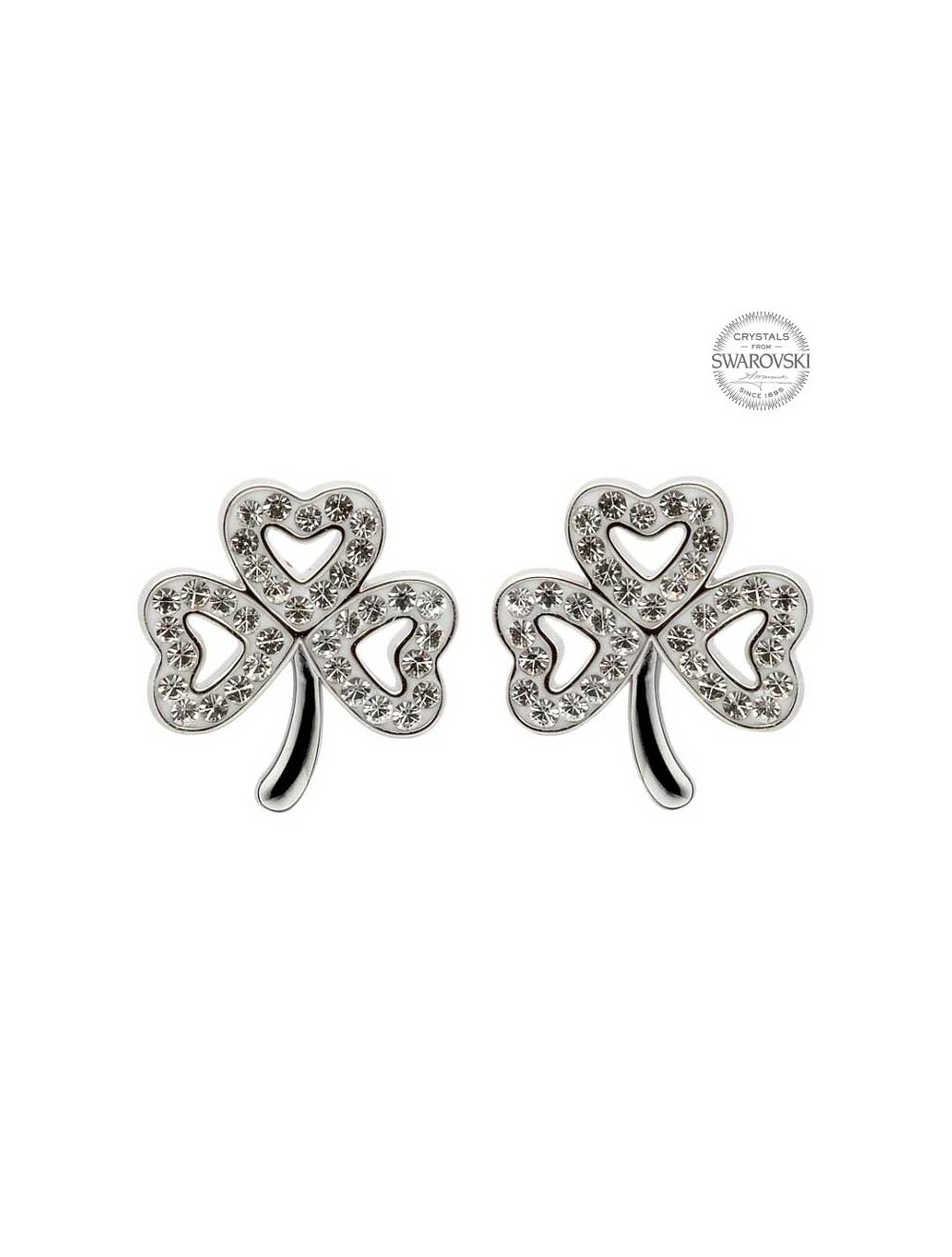 Irish Shamrock Stud Earrings with Swarovski crystals USA Kilts