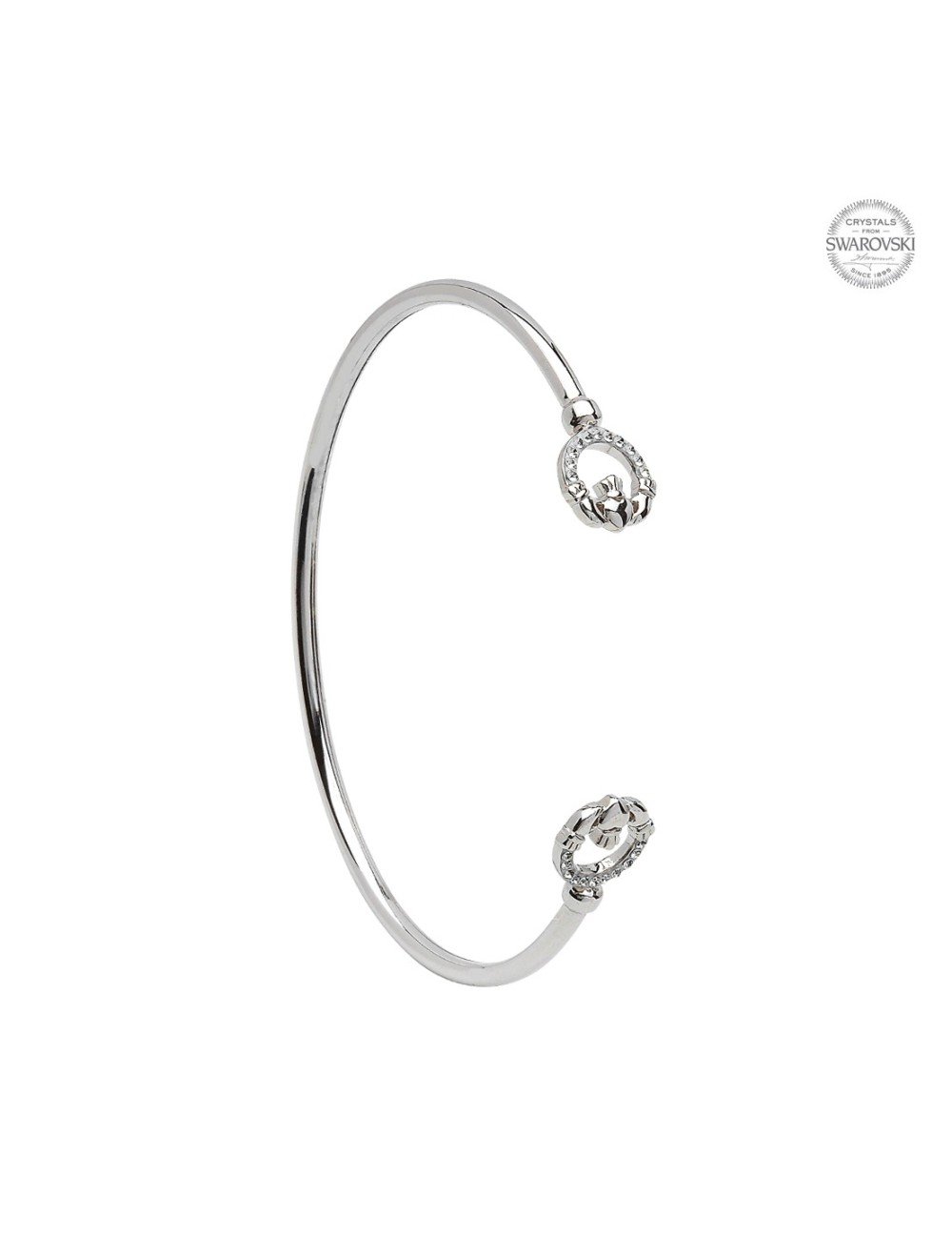Sterling Silver Claddagh Bangle Bracelet Cuff USA Kilts