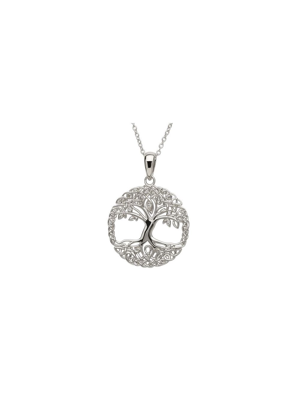 Sterling Silver and Cubic Zirconia Tree of Life Necklace | A Touch of Silver
