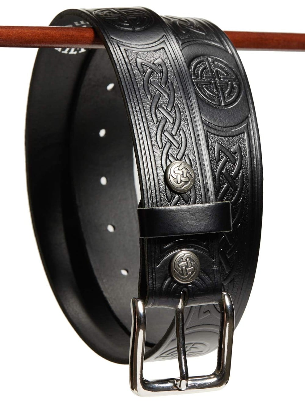 Miss Me Celtic Knot Black Leather Belt Size S/M/L See Measurements Handcrafted Genuine Leather Celtic Knot Belt, Black | US  main image 2