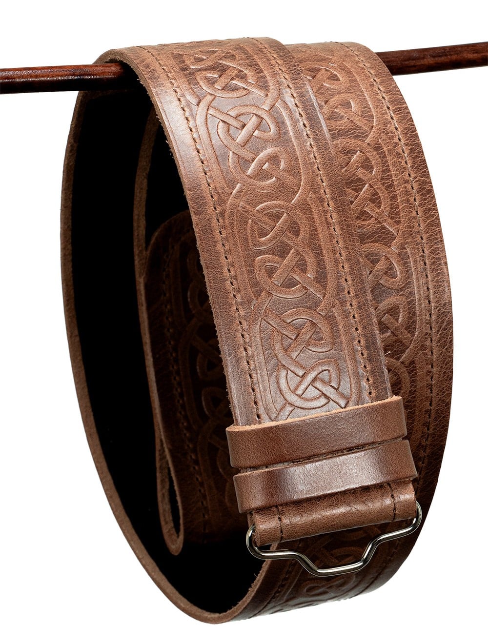 Distressed Tan Embossed Kilt Belt USA Kilts