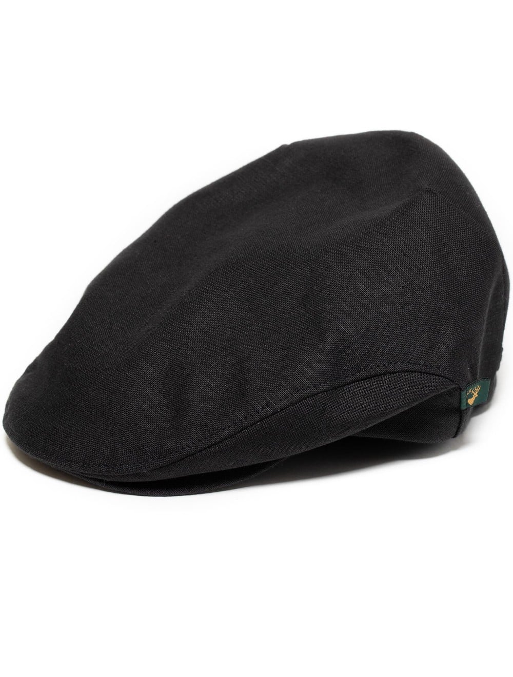 帽子 LINEN FATIGUE HAT - BLACK Black Linen Flat Cap | Irish Made | USA Kilts