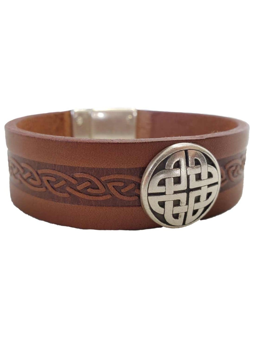 Celtic Leather Wrist Cuff Adjustable Snaps | USA Kilts