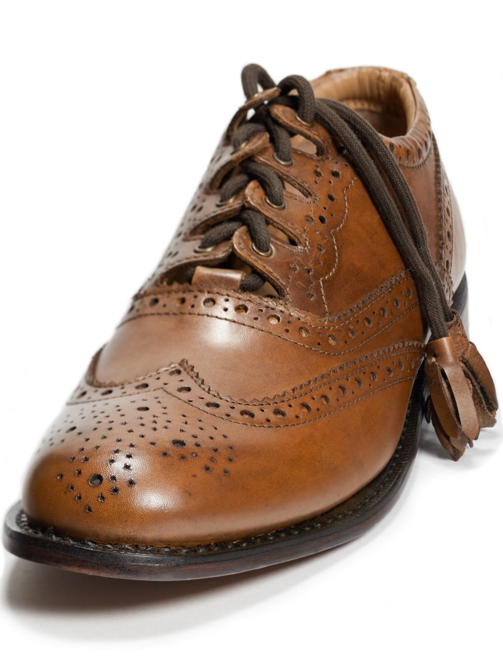 Classic Brown Leather Men\'s Brogues Size 10D Made In USA Charles - Brown Fine Grain Hand Stitched Brogue | Mens  main image 3