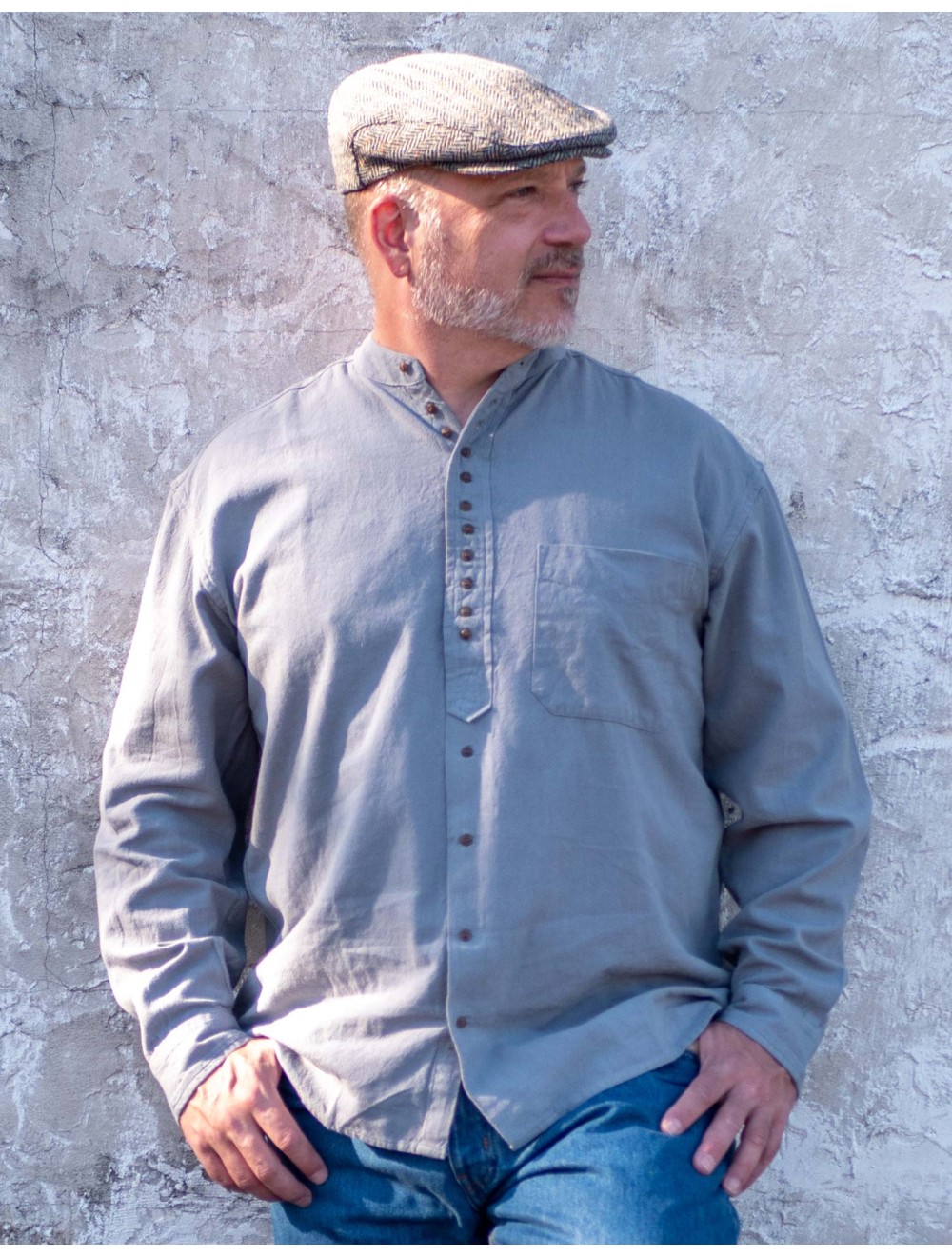 Grey Grandfather Grandad Shirt | Pirate Shirt | USA Kilts