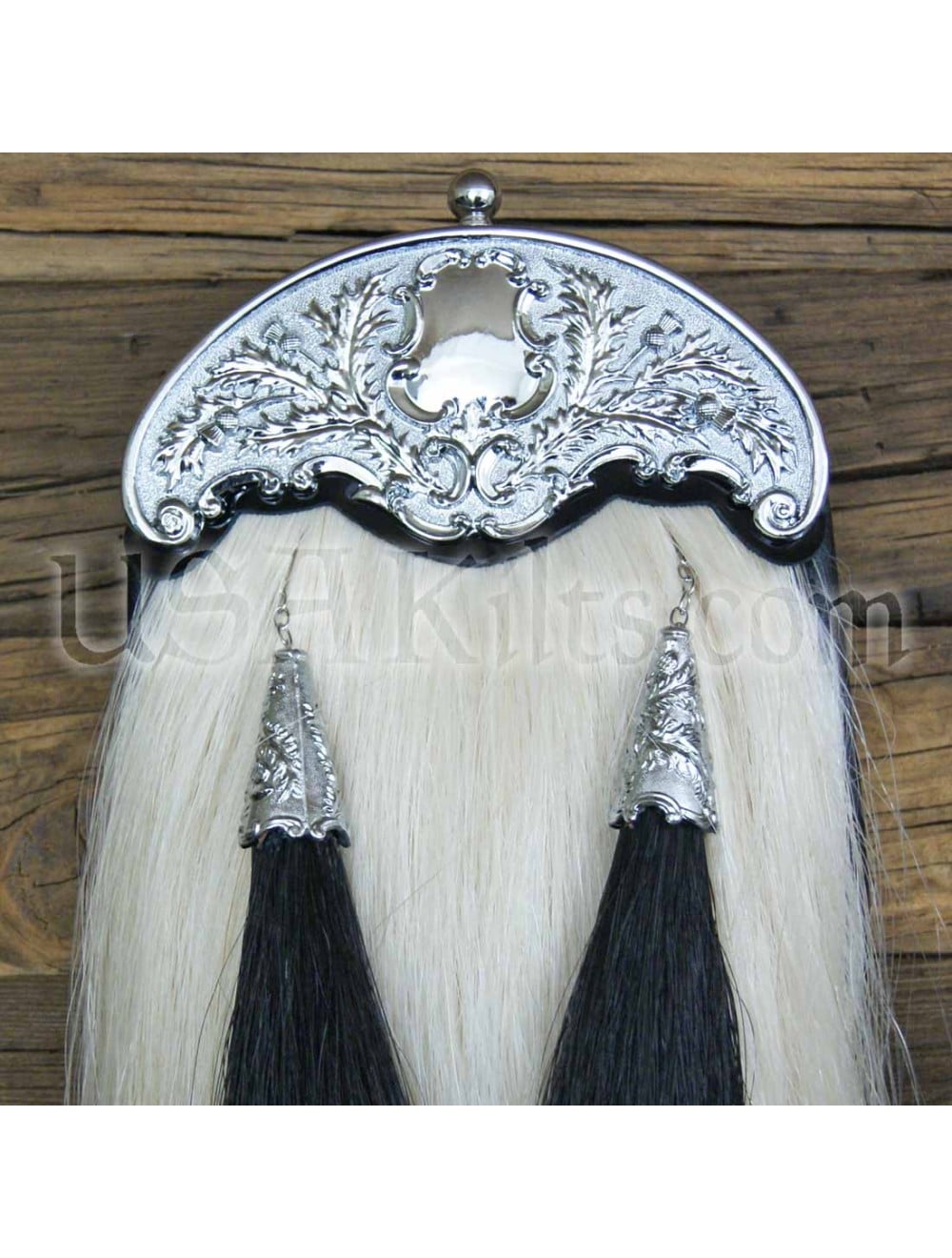 Thick Chrome Cantle | Kilt Horsehair Sporran | USA Kilts