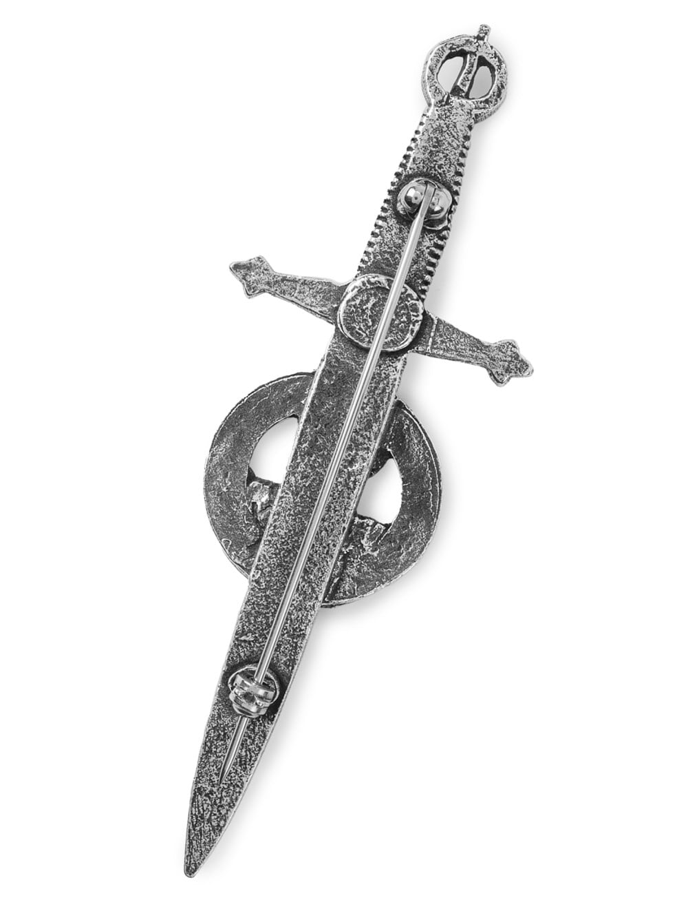 Irish Harp Kilt Pin & Brooch Set - Chrome Finish For Fly Plaid, 3" (7cm)