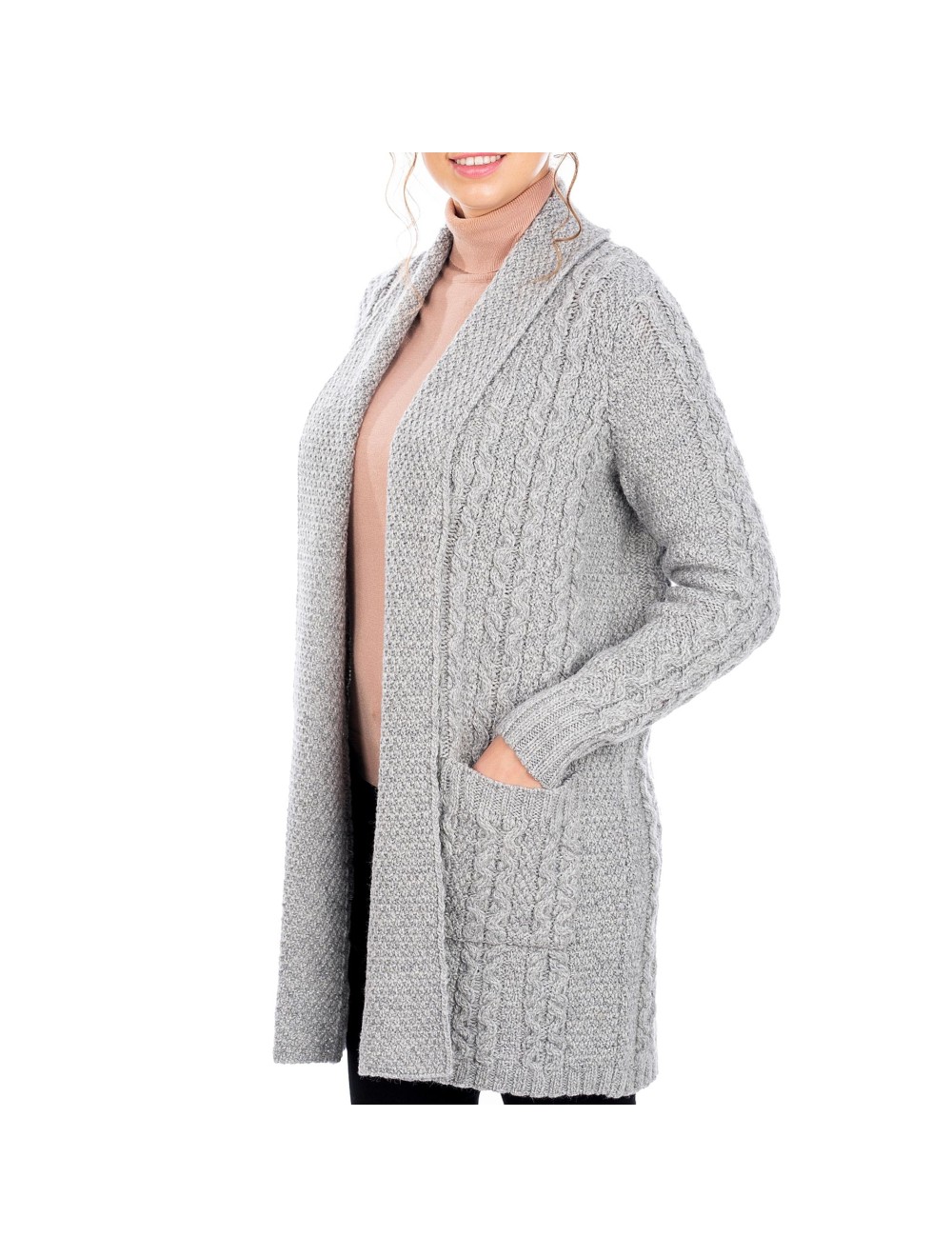 Lady's long, open front cardigan | USA Kilts
