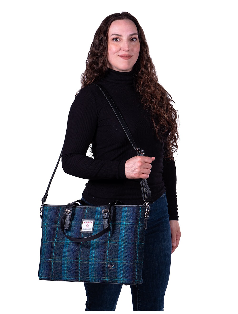 USA製BIRDWELL STONEWASHED COTTON TOTE BAG Spey Tweed Tote Bag - Ocean (119) | USA Kilts