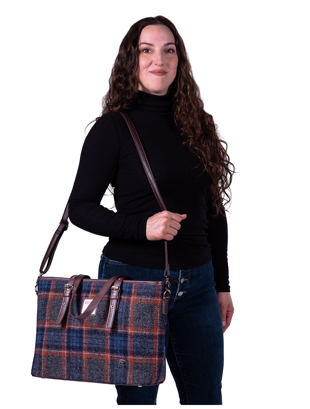 Chanel Wool Tweed Large Zipped Shopping Tote Dark Orange TWEED 3D 