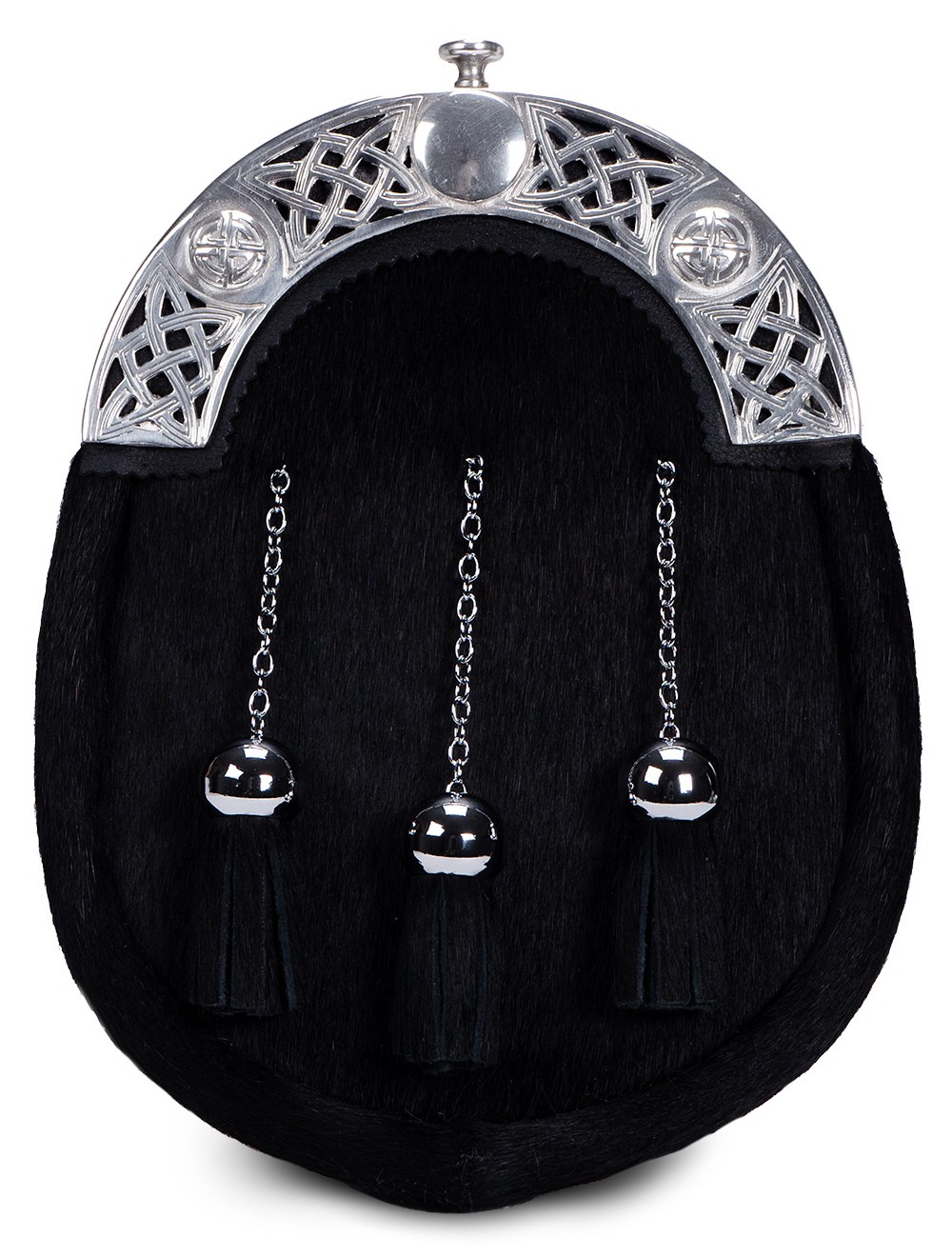 Black Bovine Dress Sporran Kilt Sporran USA Kilts