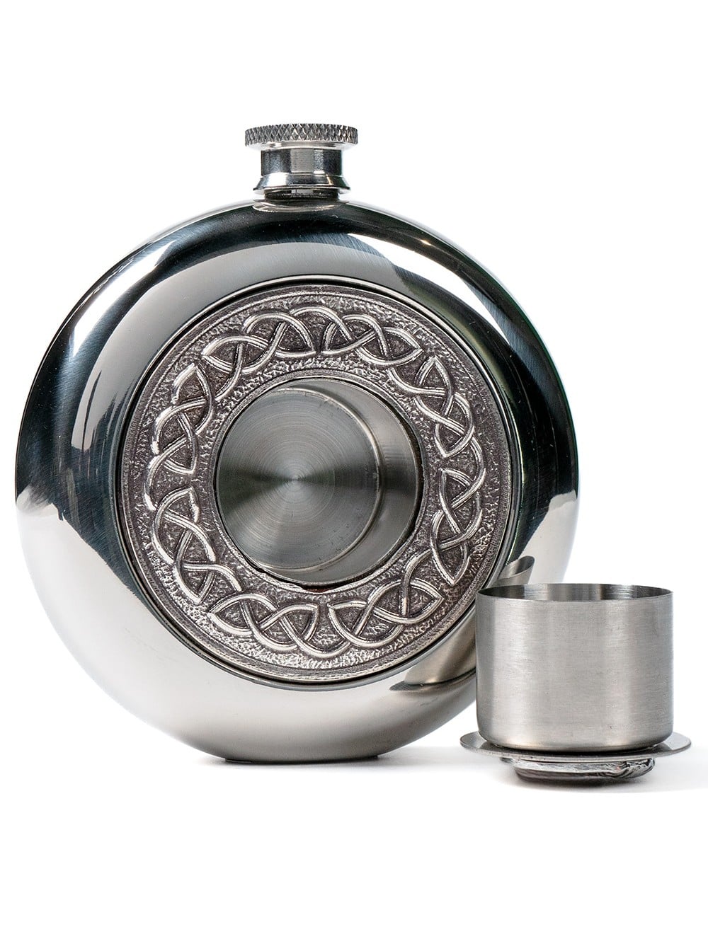 Arsenal Stainless Steel Crest Hip Flask - Fiaschetta In Acciaio Inox Con Stemma, 110 Mm Altezza, 90 Mm Larghezza