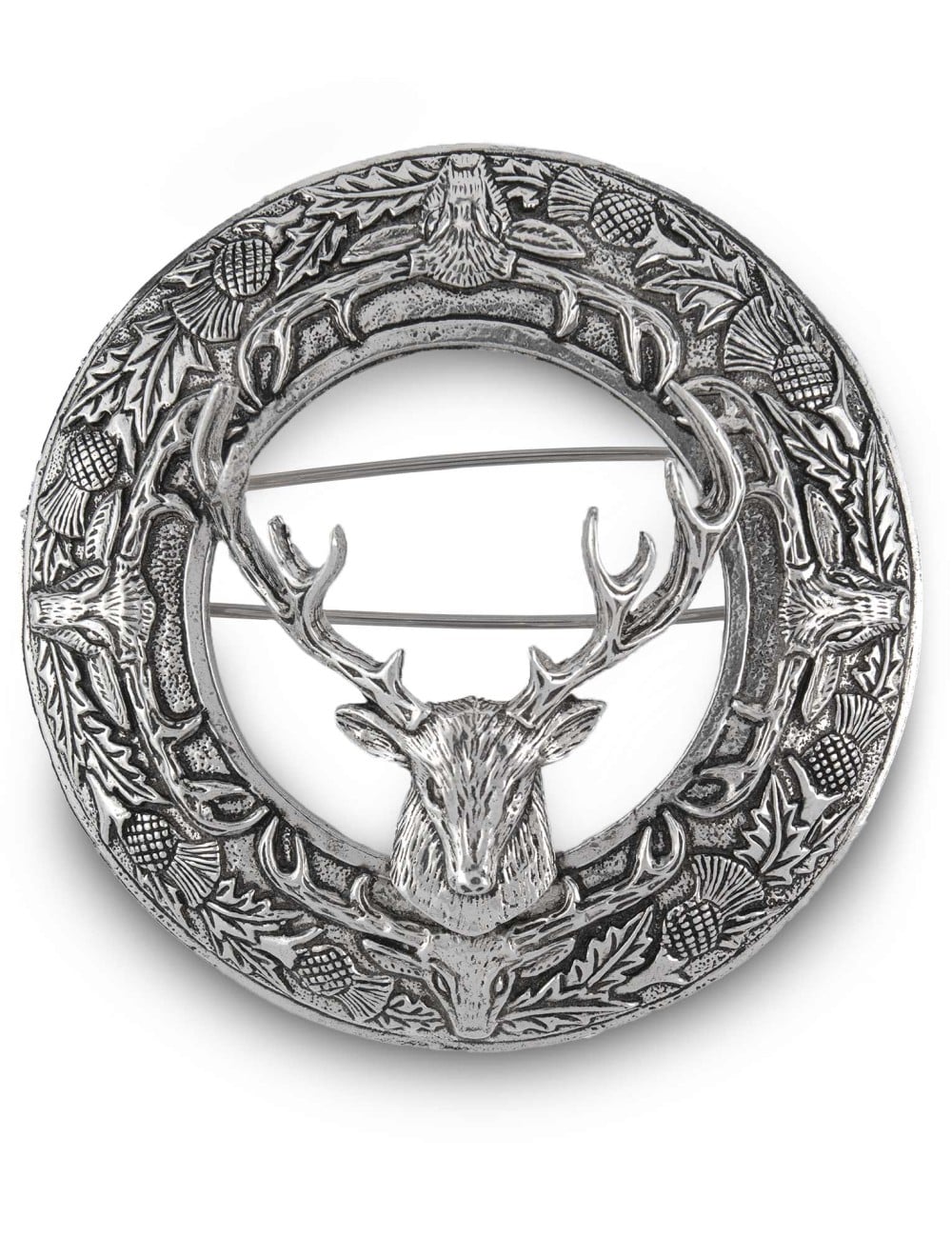 Stag Head Plaid Brooch | Kilt Accessories | USA Kilts | USA  display picture 1