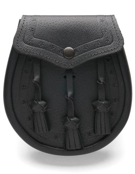 Knotted Leather Day Sporran with embossed flap