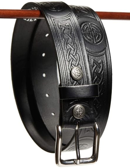 Celtic Knot Work Leather Belt Detail