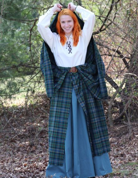 Our PV Earasaid (women's great kilt) is ideal for SCA, LARP, Historical reenacting and more!