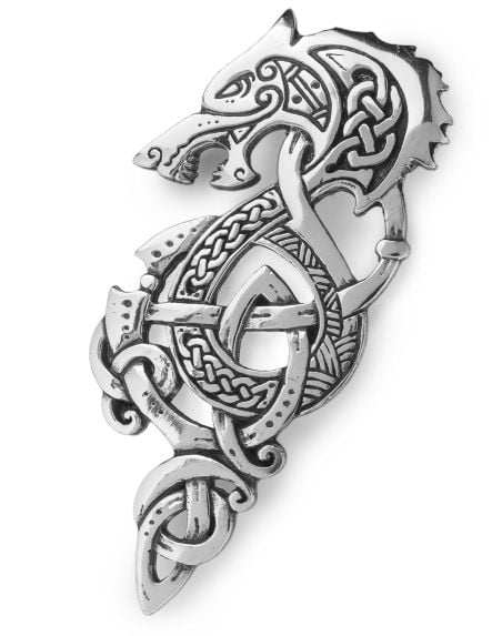Zoomorphic Norse Fenrir Kilt Pin