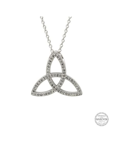 Sterling Silver Trinity Knot Necklace Embellished with Swarovski Crystals (SW41)