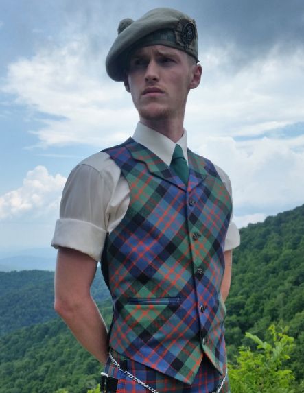 MacDonald Tartan Vest worn with Kilt