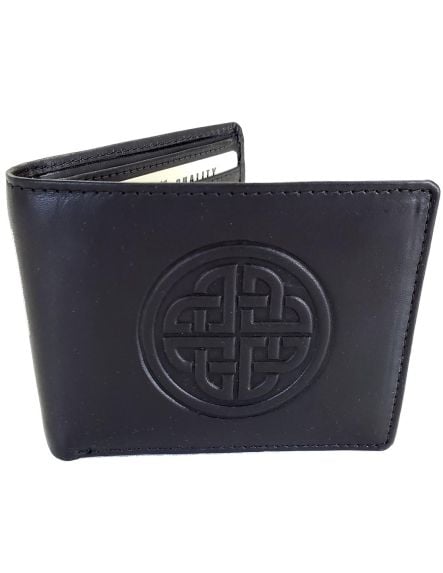 Conan Black Leather Wallet with Irish Knot Work