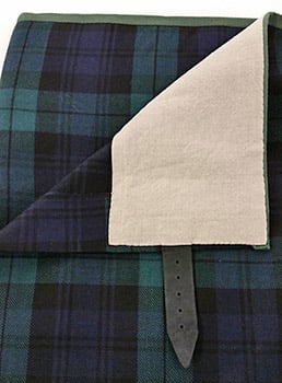 Interior of a new military reenactors kilt Properly constructed with hand-sewn details