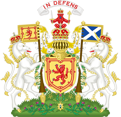 All of the national symbols of Scotland may be seen in the Royal Coat of Arms