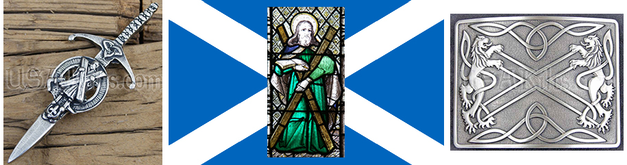 The Saltire flag of Scotland is based on the cross of St Andrew